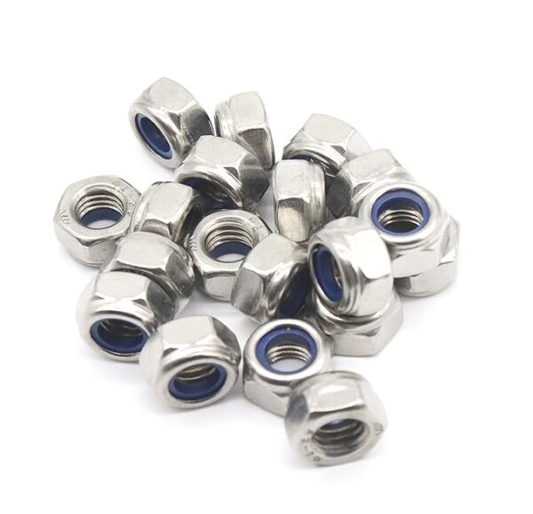 binifiMux 50Pcs M8 x 1.25mm Lock Nuts, 304 Stainless Steel Self-Lock Nylon Inserted 8mm Lock Nuts, M8 Nylock Nuts, 8mm Locking Nuts for Automative, Bike, Machine - Image 8