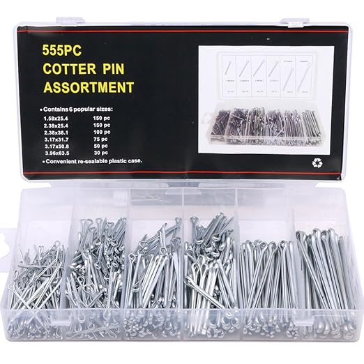 in this image they are seen some different sizes of cotter pins set