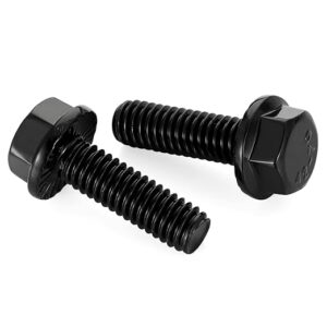 Flanged Hex Head Bolts Flange Hexagon Screws, Stainless Steel A2 Black Finish, DIN 6921,